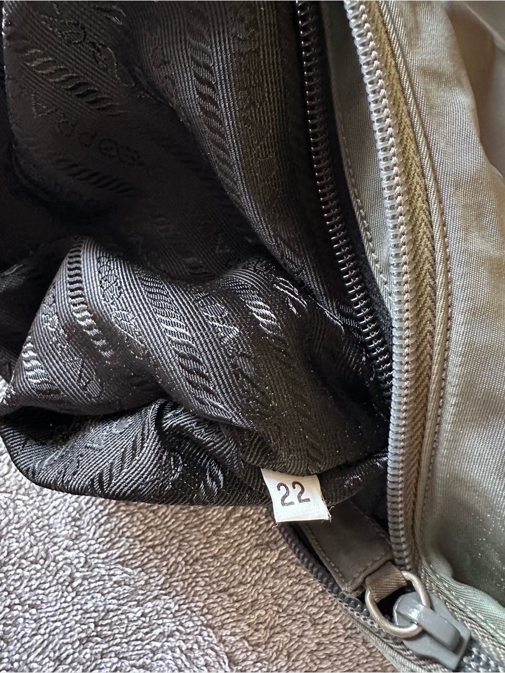 PRADA Hand Bag Nylon Gray Silver Authentic - Picture 14 of 14